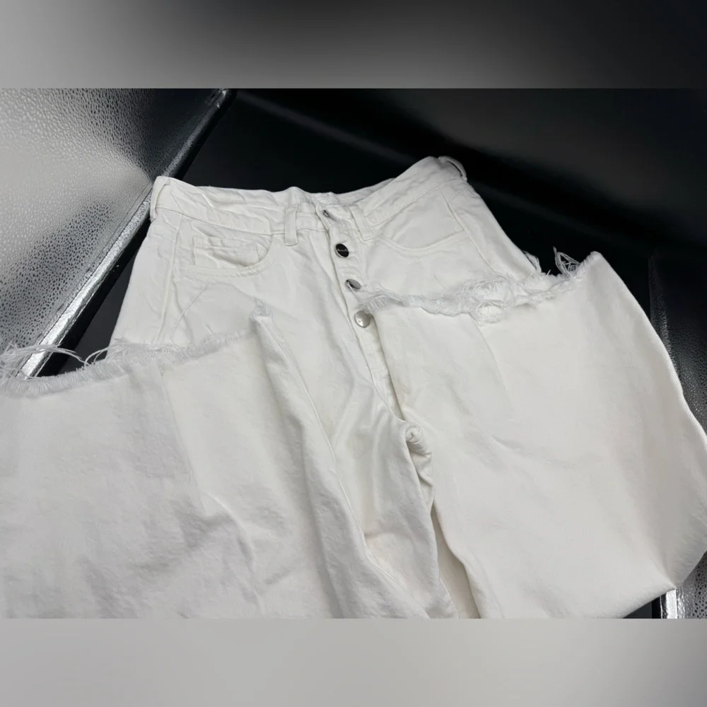 Primark White Wide Leg Crop Jeans - Picture 2 of 9